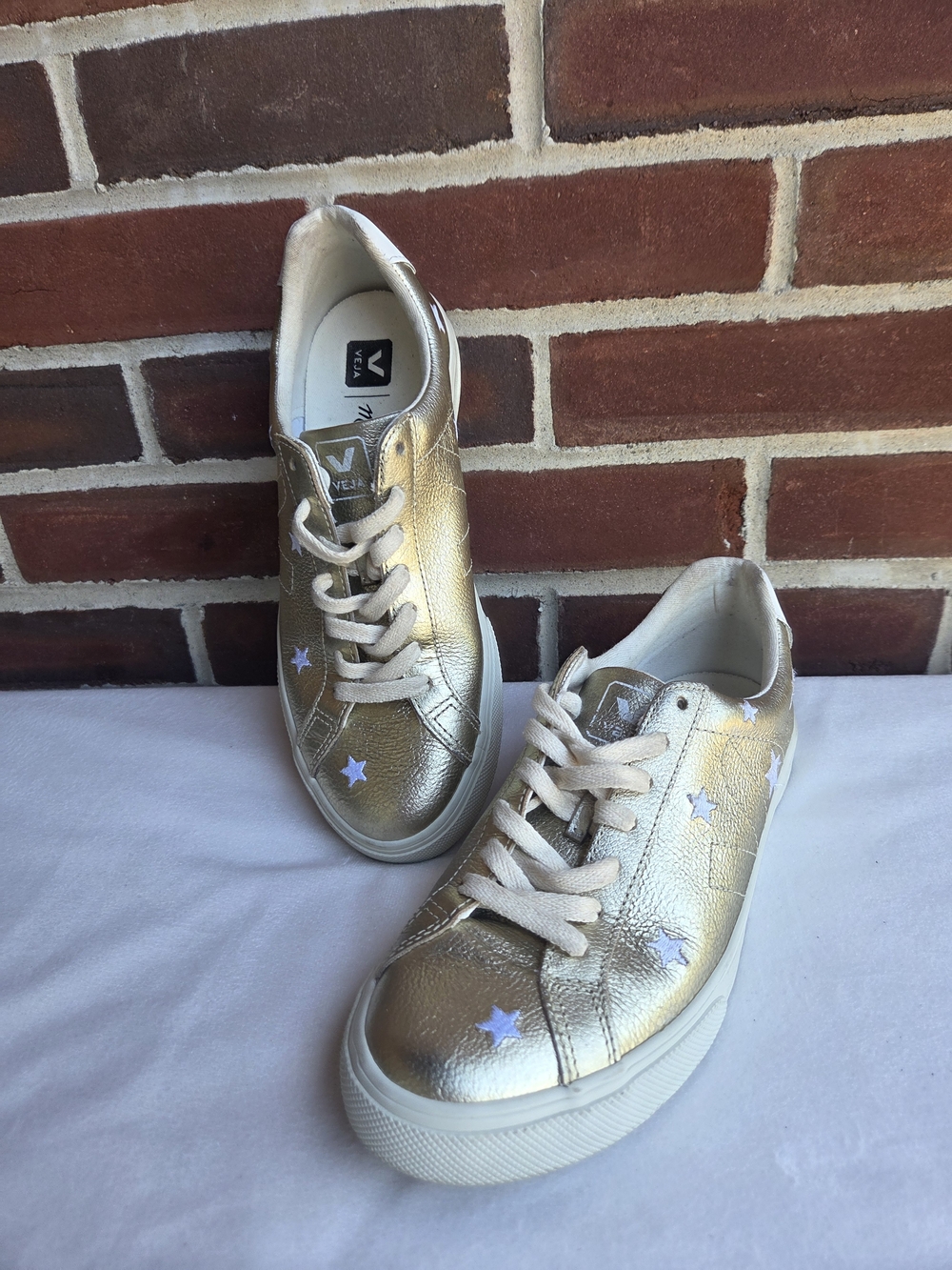 VEJA x Madewell Esplar Gold Leather Star Sneakers Women’s US 8 EU 39